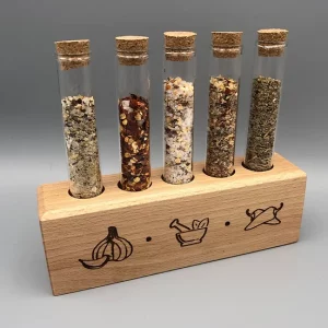 Garlic Pestle and Pepper Test Tube Spice Rack
