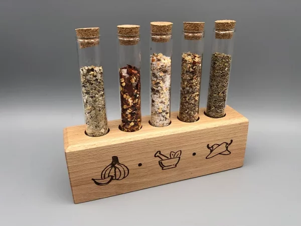 Garlic Pestle and Pepper Test Tube Spice Rack